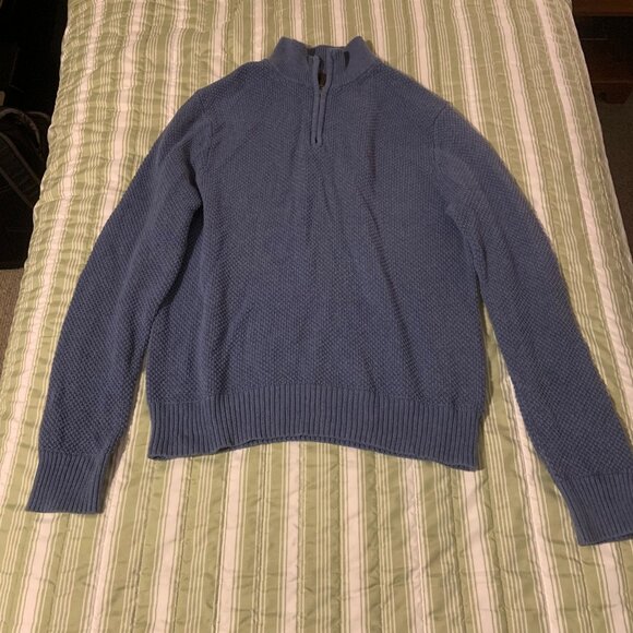 J. Crew Other - J.Crew Blue Quarter-Zip Sweater
